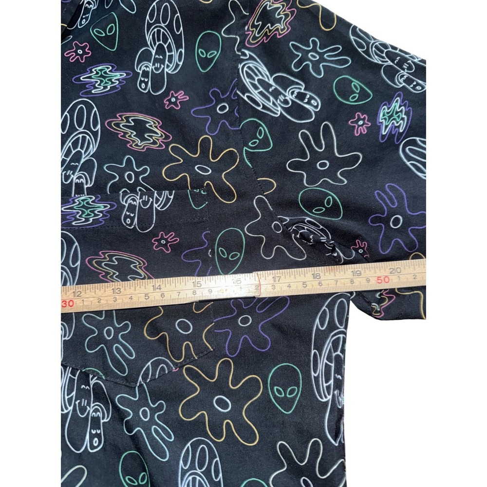 Molokai Surf Co UFO Alien Psychedelic Button Up Shirt Men's Small Festival - Picture 7 of 9